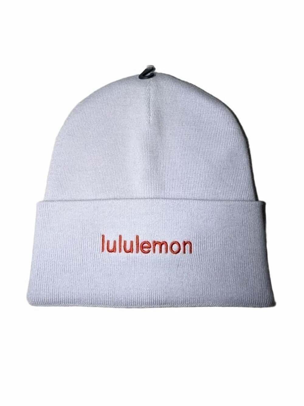 Lululemon Warm Revelation Beanie Wordmark Serene Blue Sunburst Orange